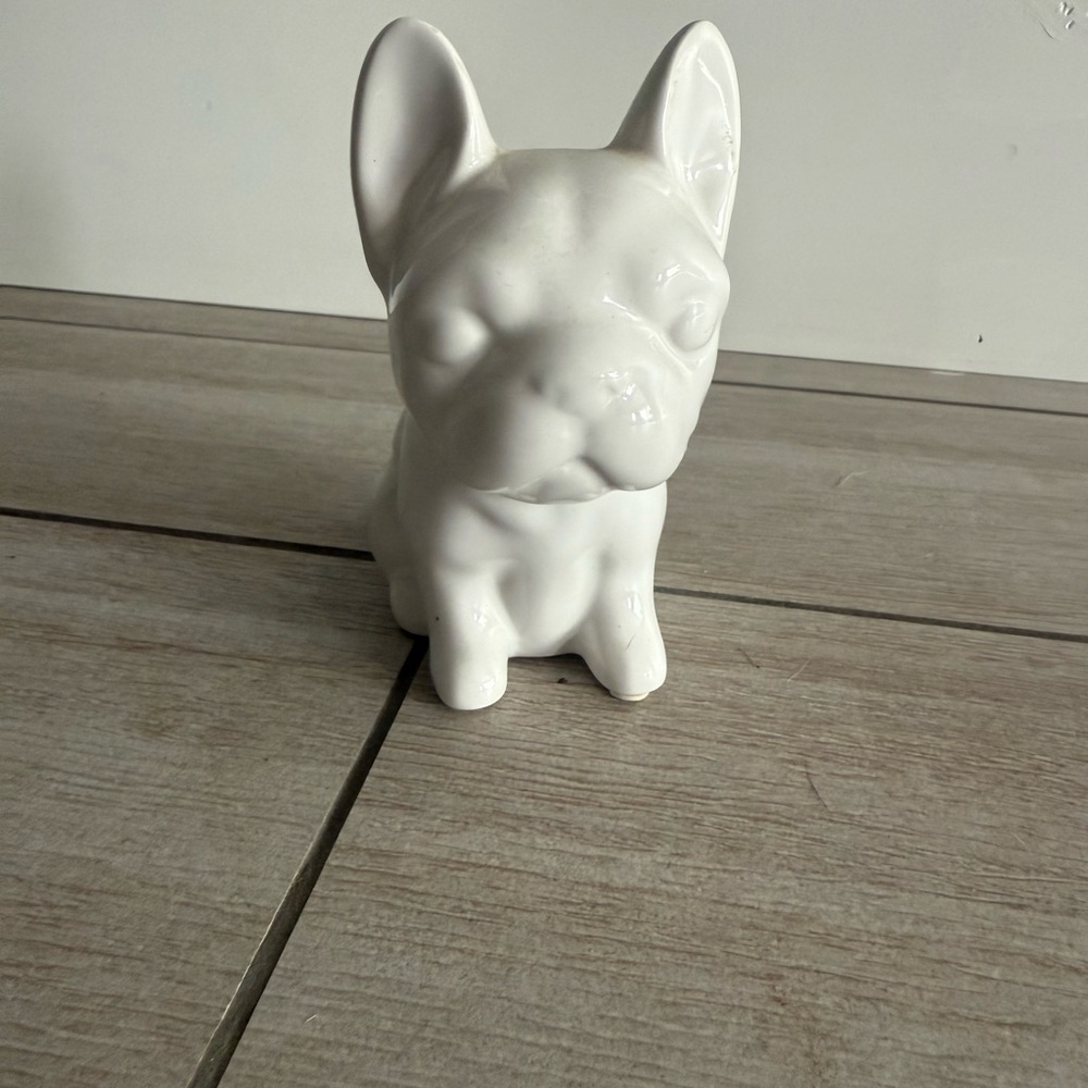 White Ceramic French Bulldog piggy bank